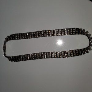 VINTAGE SILVER TONE AND RHINESTONE NECKLACE - HI-END